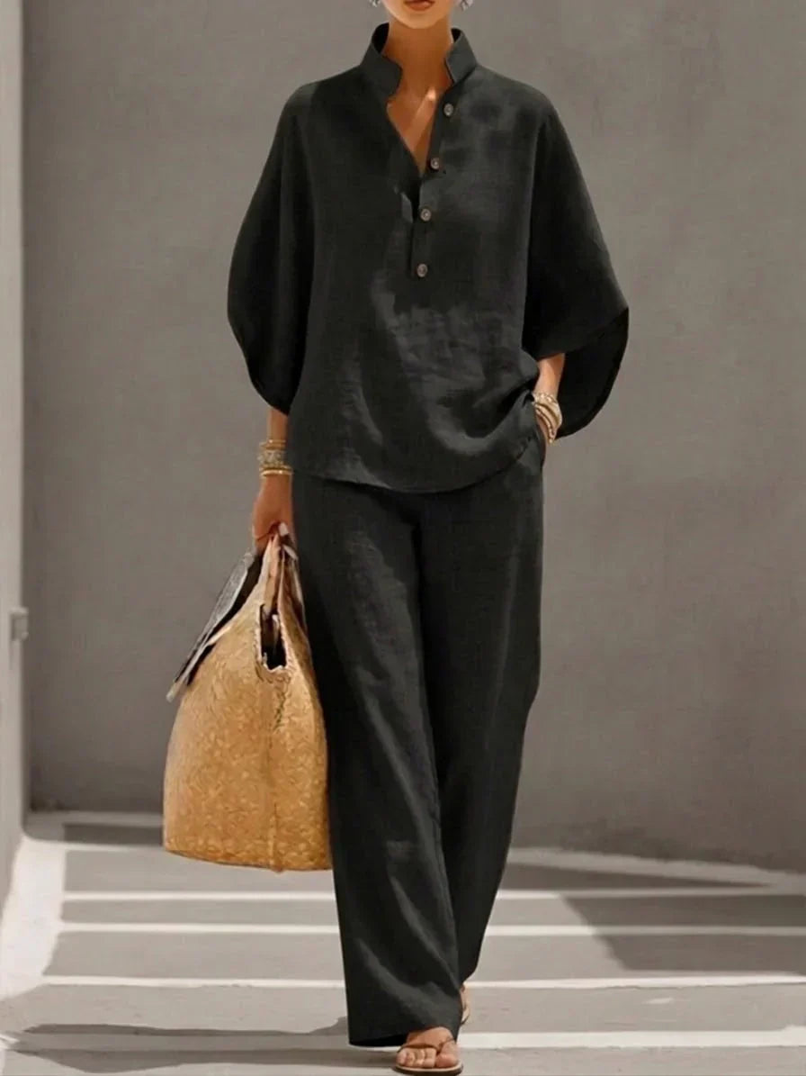 Emily | Linen Batwing Set