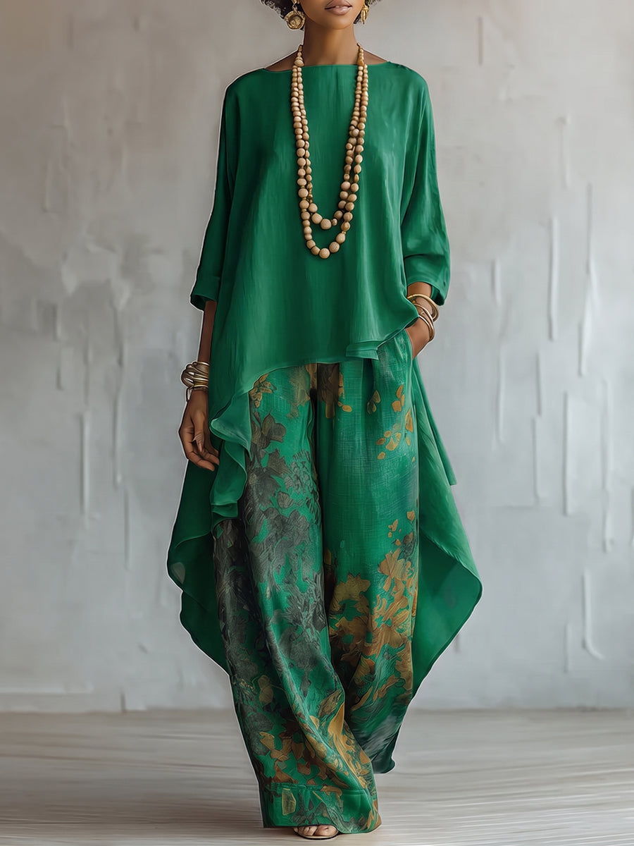 Claire | Airy Two-Piece Set with Floral Pants