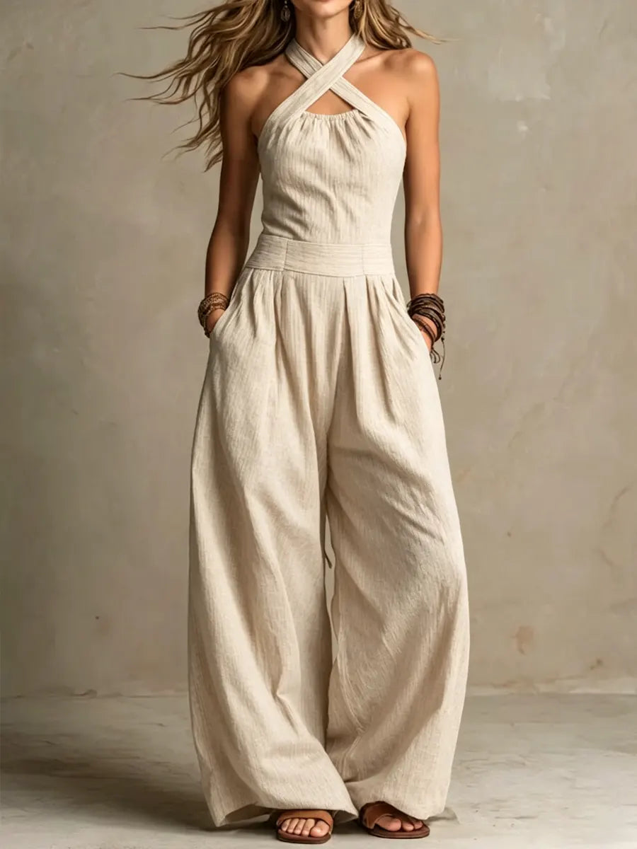 Ava | Jumpsuit with an Elegant Crossed Neckline