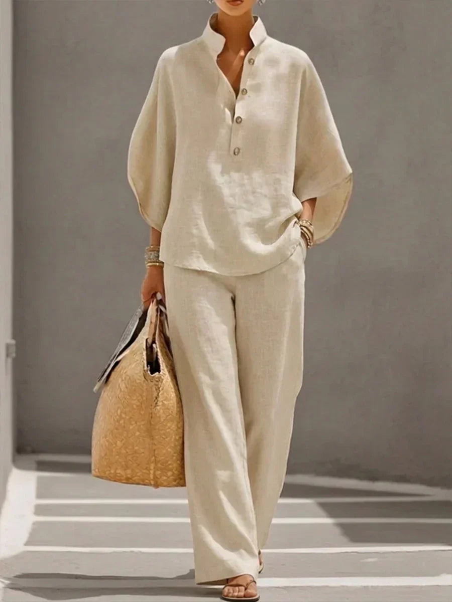 Emily | Linen Batwing Set