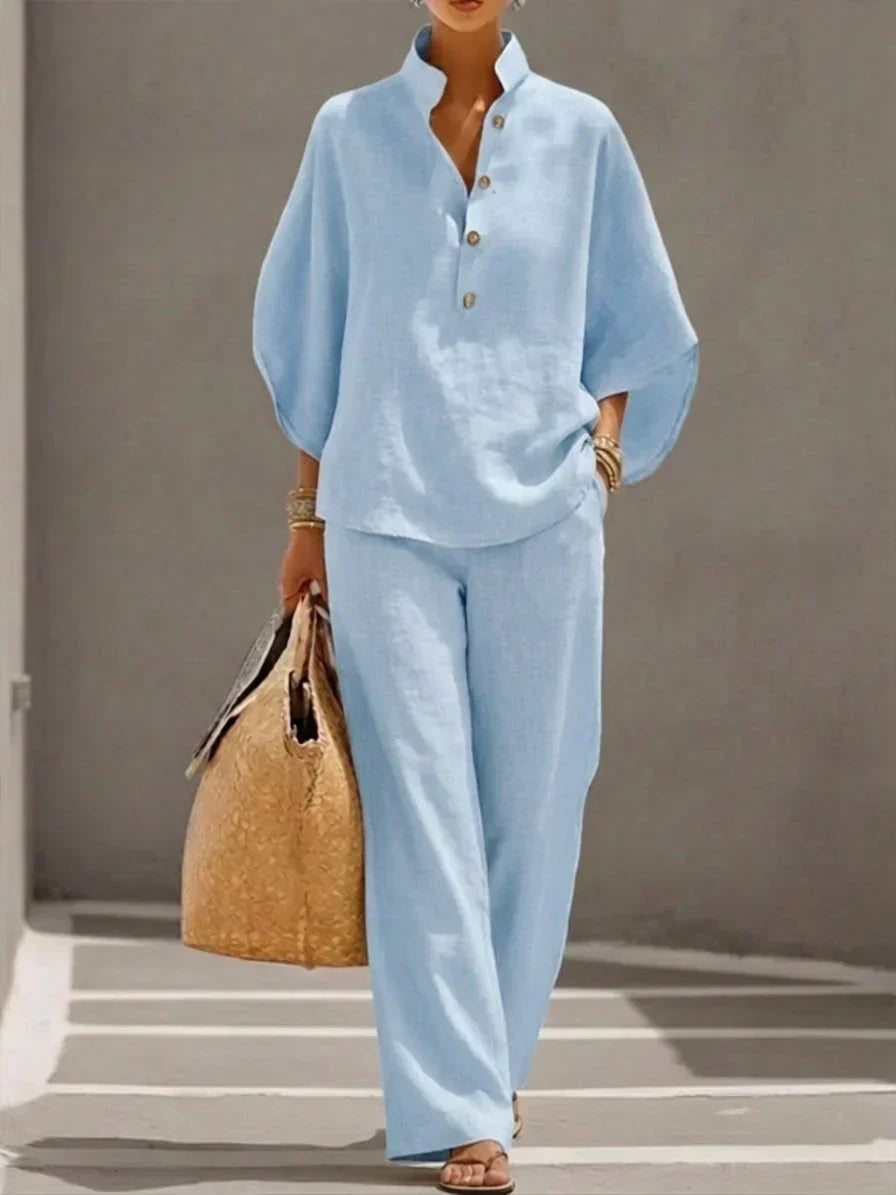 Emily | Linen Batwing Set