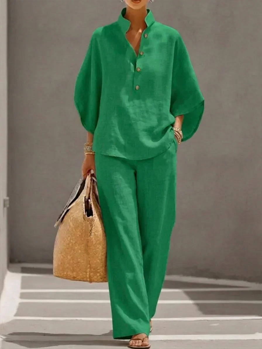 Emily | Linen Batwing Set